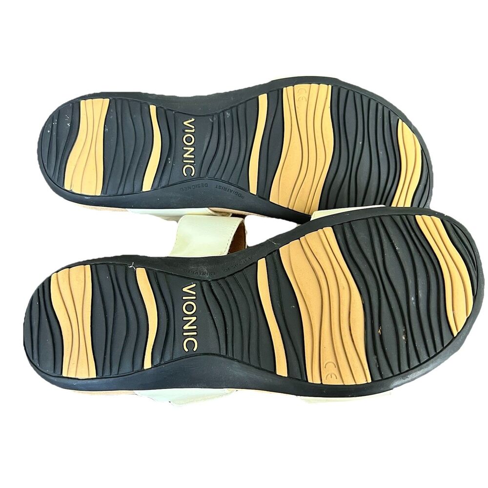 Vionic‎ Sandals Orthaheel Camila Slip-On Open Toe Slides White Women's 8 - Picture 7 of 8